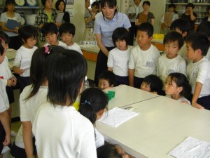 自分の考えを説明する子どもたち