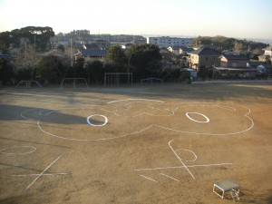 航空写真の図案が描かれています\