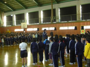 児童会長さんによる激励の言葉