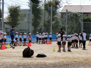 コーチとボール蹴り