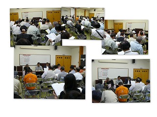 とよつまつり実行委員会\ 地域の方々と一緒に話し合っています。\