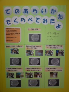 SN3O0071 手あらいの方法によって、洗い残しがどのくらいちがうのかくらべてみました。\\