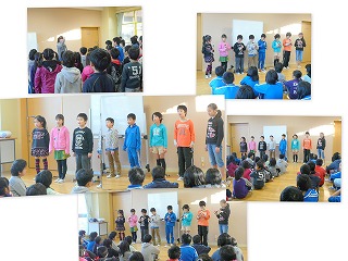 児童朝会1 児童朝会の様子\