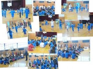 縄跳び大会4 高学年による模範跳び 閉会式の様子\