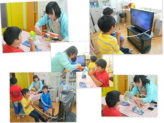 20126071 個別に保健指導 口腔カメラで歯垢チェック 染め出しによる歯磨き指導\