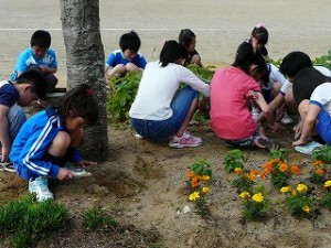 P1100832 朝の奉仕活動(3・4年生)\