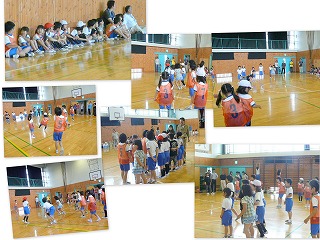育成会球技大会2 低学年の試合風景