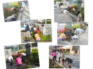 はなうえ パンジーを植えました。\