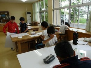 P1160024 ホタルの看板 下書き作業