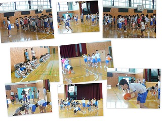 児童朝会\ 児童朝会の様子(運営委員による全校ふれ合い活動)\
