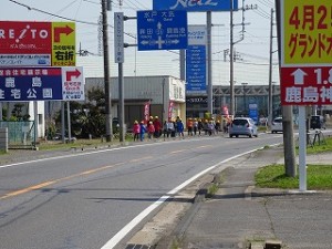 DSC00407 歩道を一列に並んできちんと歩いています。\