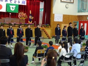 DSC01026 卒業生の別れの言葉,学校・地域・在校生・教師・保護者へ感謝の気持ちを表しました。\