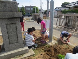IMG_4131 4年生が草抜きをしています。\\