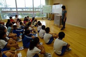 DSC02106 2年生は国語で,夏休みの思い出を紹介する学習をしたそうです\